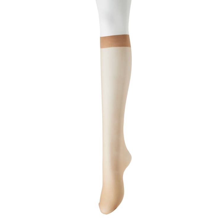 ベージュ4(つま先スルー) | (22~25cm)丈夫で伝線しにくい足口ゆったりハイソックスストッキング９足組 | nissen