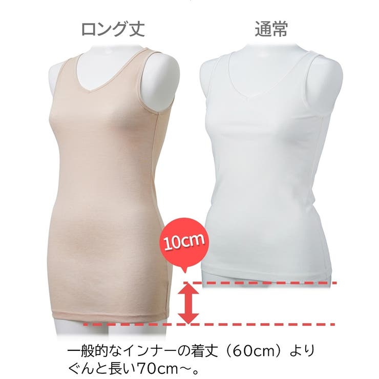 吸汗速乾 ロング丈綿混タンクトップ３枚組 | nissen | 詳細画像4 