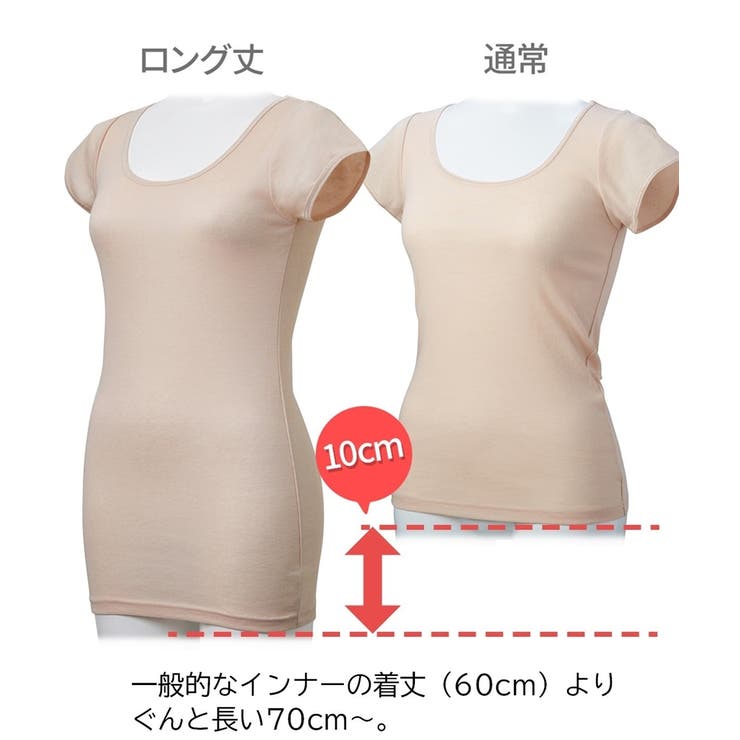 吸汗速乾 ロング丈綿混フレンチ袖インナー３枚組 | nissen | 詳細画像4 