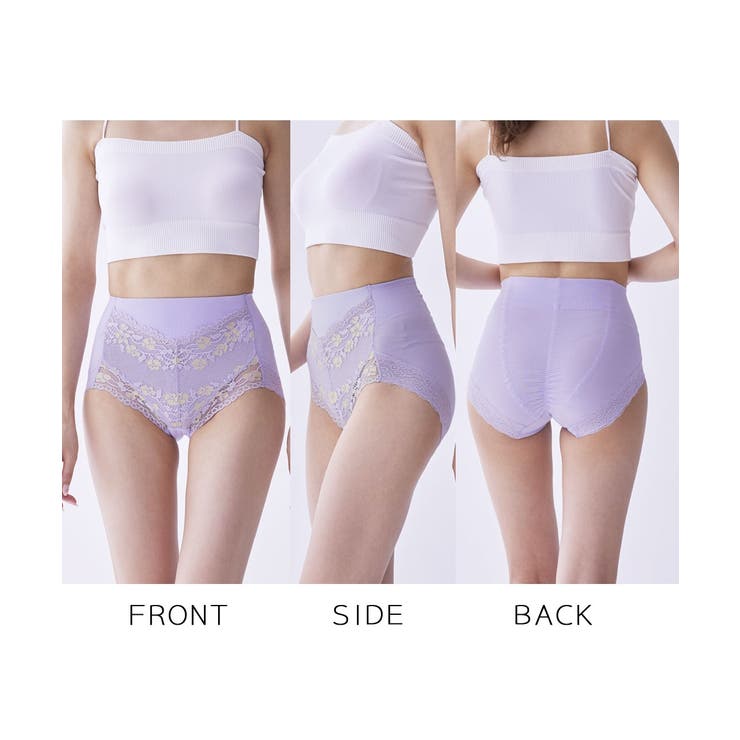 1枚3役 綿混ストレッチ お腹＆ヒップサポート レース深ばき丈ショーツ４枚組 | nissen | 詳細画像11 
