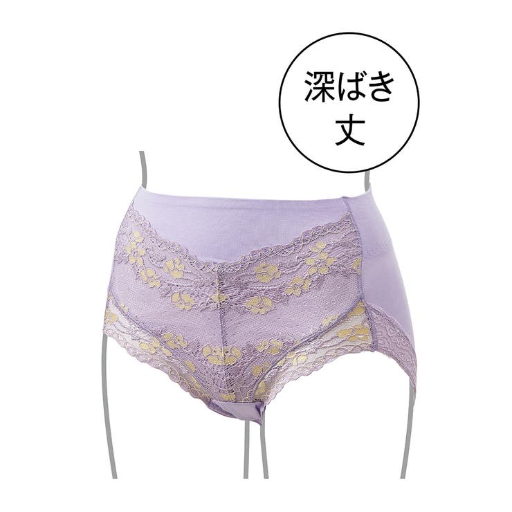 1枚3役 綿混ストレッチ お腹＆ヒップサポート レース深ばき丈ショーツ４枚組 | nissen | 詳細画像16 