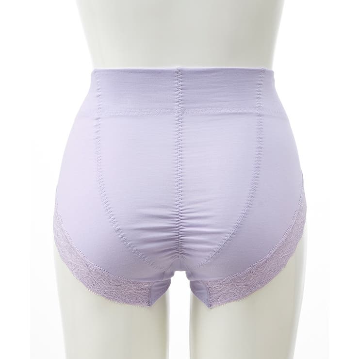 1枚3役 綿混ストレッチ お腹＆ヒップサポート レース深ばき丈ショーツ４枚組 | nissen | 詳細画像17 