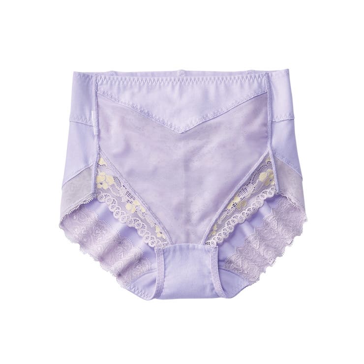 1枚3役 綿混ストレッチ お腹＆ヒップサポート レース深ばき丈ショーツ４枚組 | nissen | 詳細画像18 