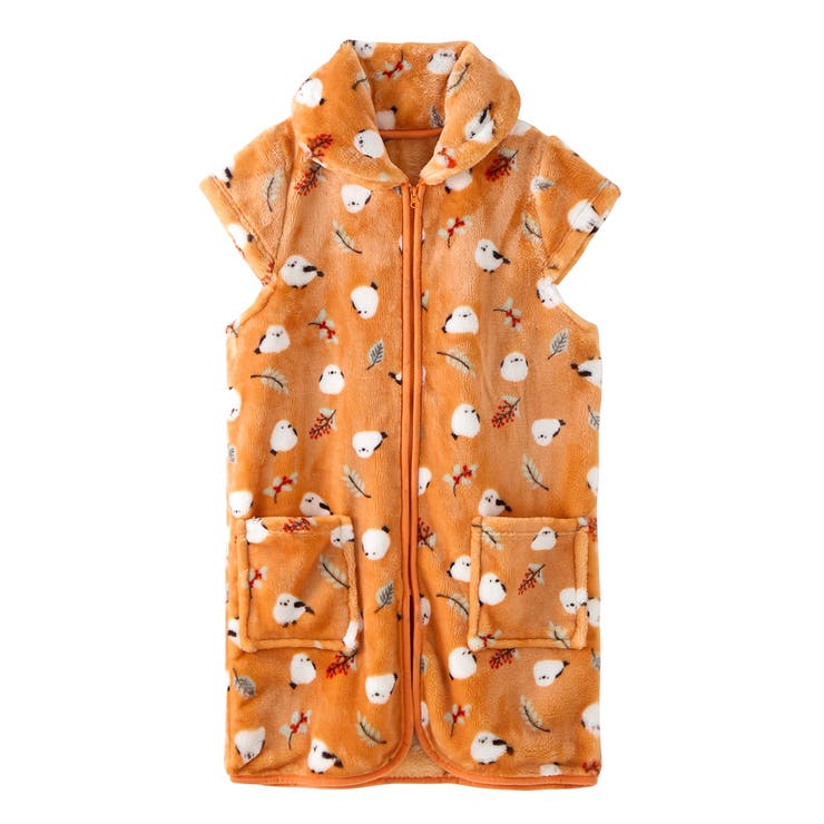 オレンジ系シマエナガ柄 | パジャマ ルームウェア 4L | nissen