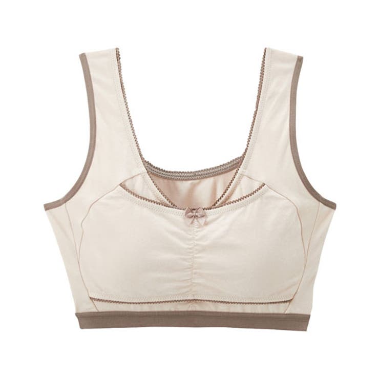 ベージュ | n，Dream バストを包むストレッチナイトブラジャー(綿混素材) | nissen