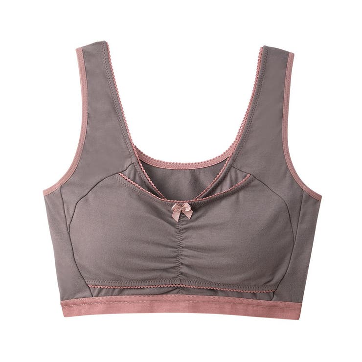 ダークブラウン | n，Dream バストを包むストレッチナイトブラジャー(綿混素材) | nissen