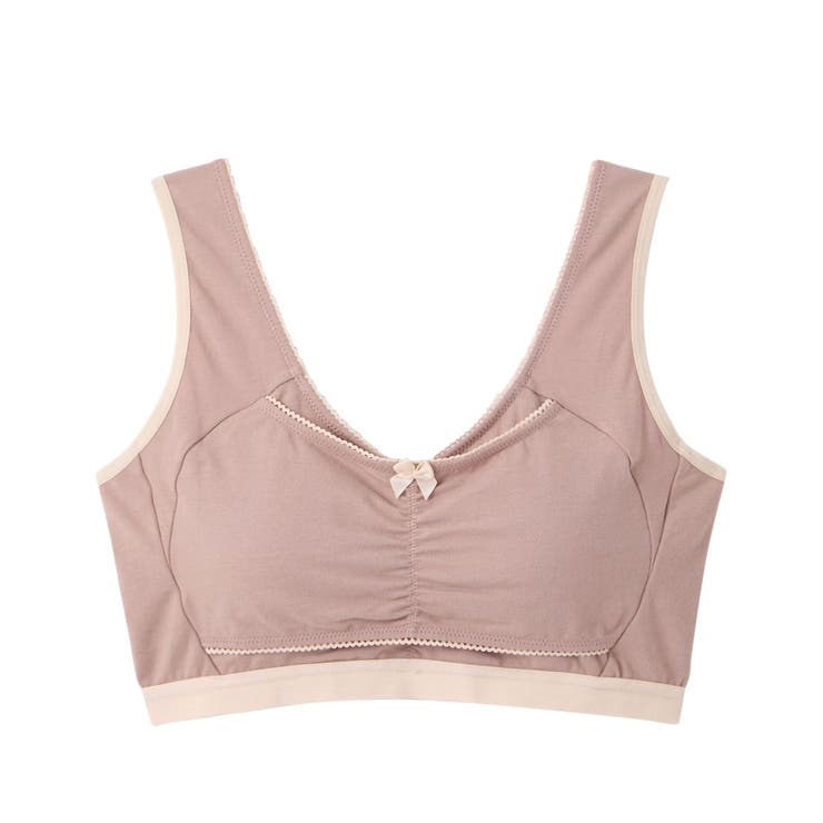 ピンクベージュ | n，Dream バストを包むストレッチナイトブラジャー(綿混素材) | nissen