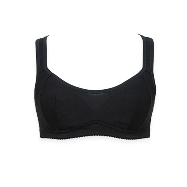 ブラック | 吸汗速乾抗菌加工 部活ブラ さらさらシャッキリハーフトップブラジャー（ルシアン） | nissen