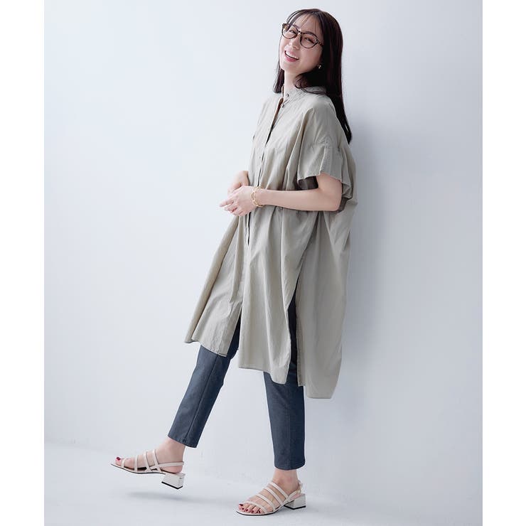 冷感ひんやりとした UVカット綿混薄地デニム調ゆったり10分丈レギンス２枚組 | nissen | 詳細画像12 