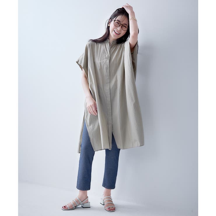 冷感ひんやりとした UVカット綿混薄地デニム調ゆったり10分丈レギンス２枚組 | nissen | 詳細画像13 