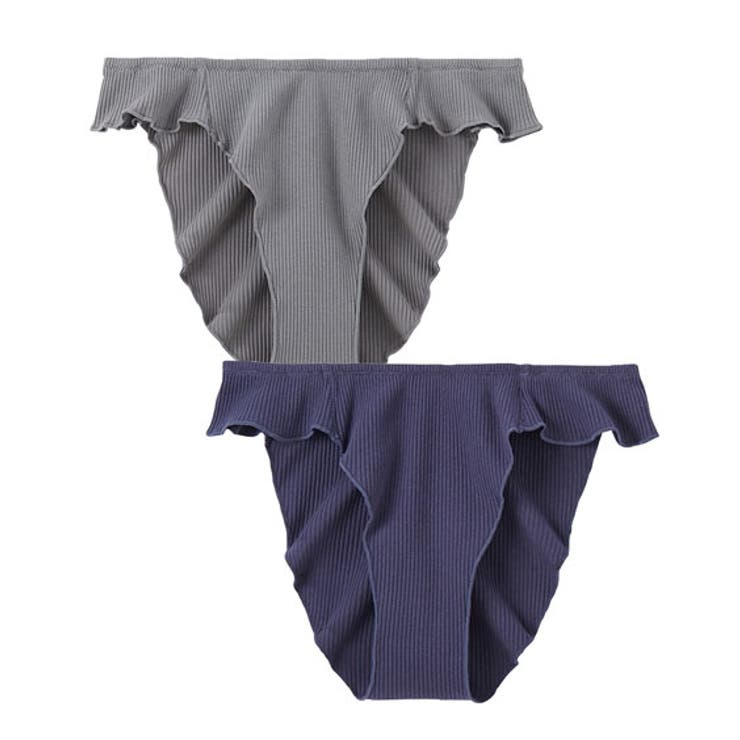 (マチなし)グレー+ブル | ショーツ まるでＮＯパン ゆったりストレッチで締め付けない | nissen