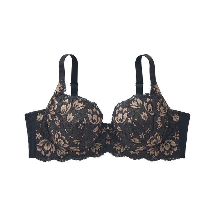 ブラック | バストふっくらBの谷間をつくるブラジャー | nissen