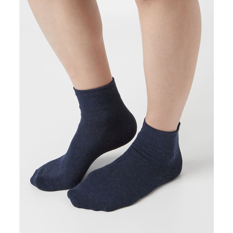 日本製 オーガニックコットン混 足口ゆったり無地クルーソックス５足組 | nissen | 詳細画像9 