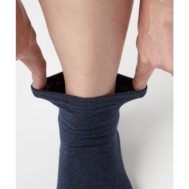 日本製 オーガニックコットン混 足口ゆったり無地クルーソックス５足組 | nissen | 詳細画像10 