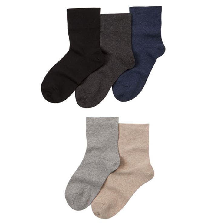 5足組 | 日本製 オーガニックコットン混 足口ゆったり無地クルーソックス５足組 | nissen