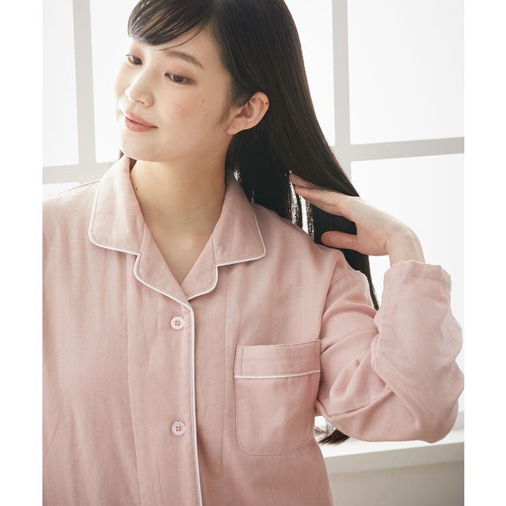 ３重ガーゼ綿１００%襟付き前開きパジャマ | nissen | 詳細画像12 