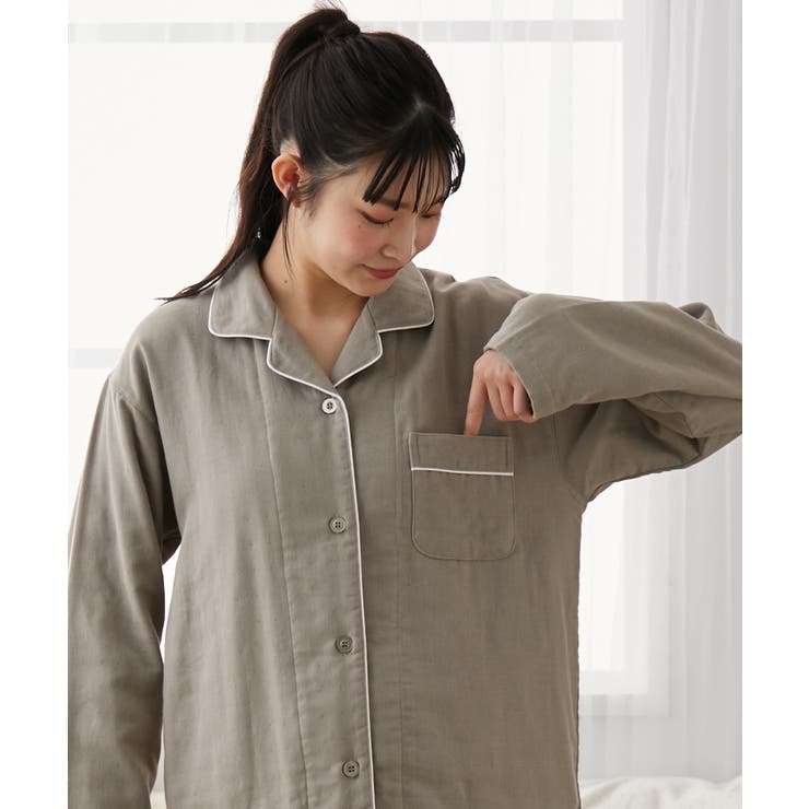 ３重ガーゼ綿１００%襟付き前開きパジャマ | nissen | 詳細画像19 