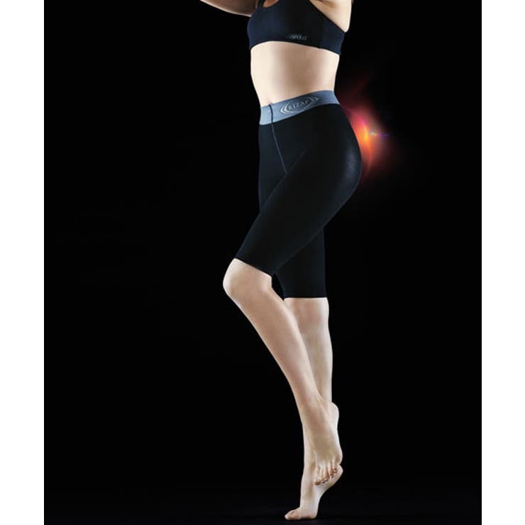 黒 | 【RIZAP（ライザップ）】 はいてカロリー消費アップ着圧５分丈レギンス | nissen