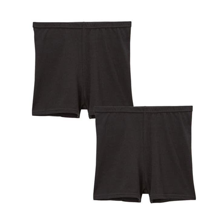 黒2枚組 | くろぱん 綿混マイクロミニ丈オーバーパンツ２枚組 | nissen