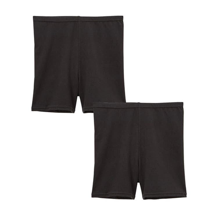 黒 | くろぱん 綿混ひざ上２０ｃｍ丈オーバーパンツ２枚組 | nissen