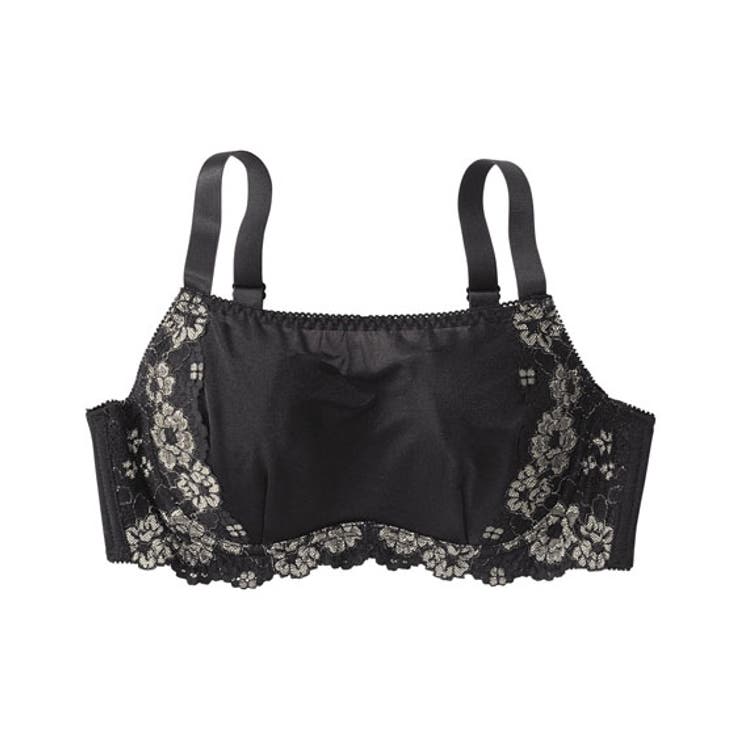 黒 | 【大きい胸】胸を小さく見せる ブラジャー 谷間カバー | nissen