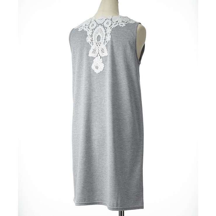 綿混吸汗速乾 バックレース付チュニック丈タンクトップ2枚組 | nissen | 詳細画像14 