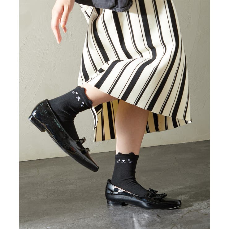 足口ゆったり ねこだらけクルーソックス７足組 | nissen | 詳細画像11 