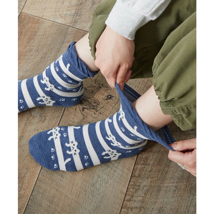 足口ゆったり ねこだらけクルーソックス７足組 | nissen | 詳細画像13 