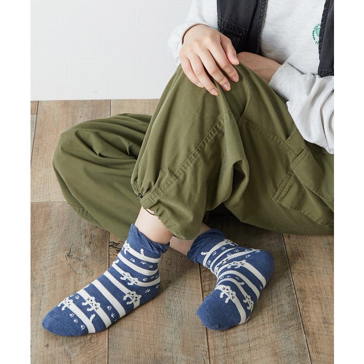 足口ゆったり ねこだらけクルーソックス７足組 | nissen | 詳細画像14 