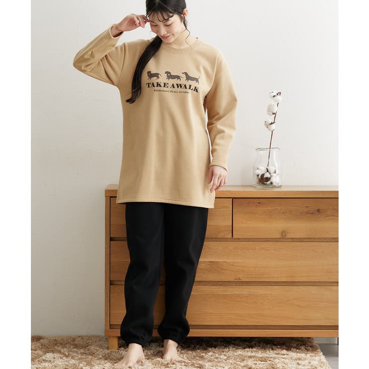 綿混裏起毛ゆったりルームウェア上下セット | nissen | 詳細画像6 