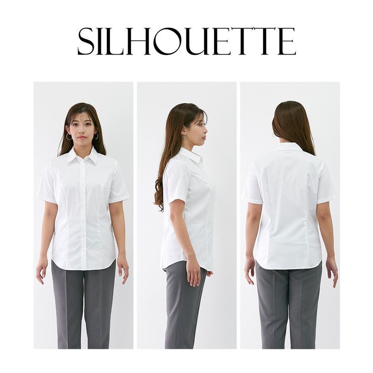 【大きい胸専用】ボタンがきちんと閉まる 半袖シャツ（事務服・制服・白シャツ） | nissen | 詳細画像8 