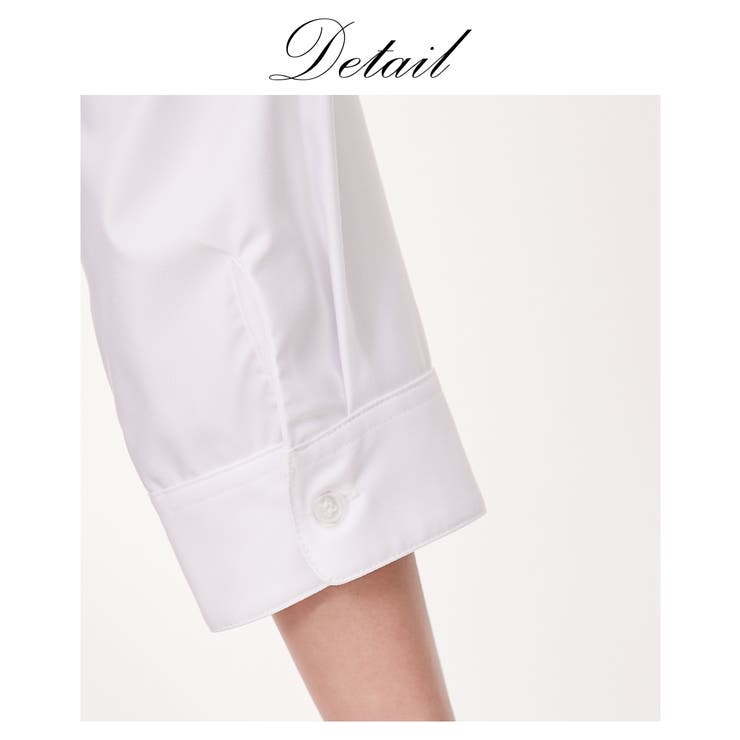 【大きい胸専用】ボタンがきちんと閉まる 7分シャツ（事務服・制服・白シャツ) | nissen | 詳細画像14 