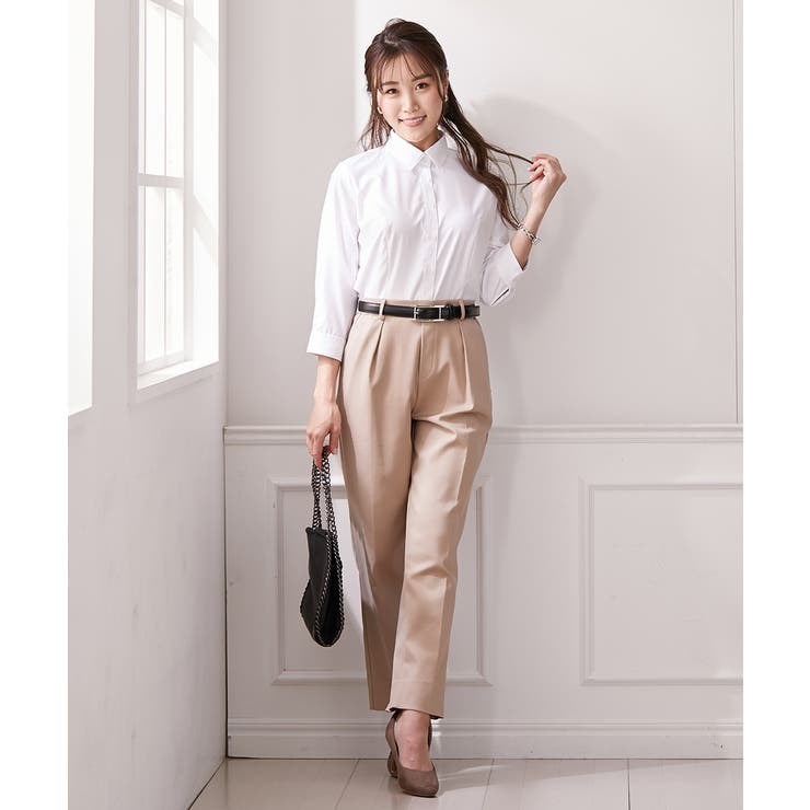 【大きい胸専用】ボタンがきちんと閉まる 7分シャツ（事務服・制服・白シャツ) | nissen | 詳細画像17 