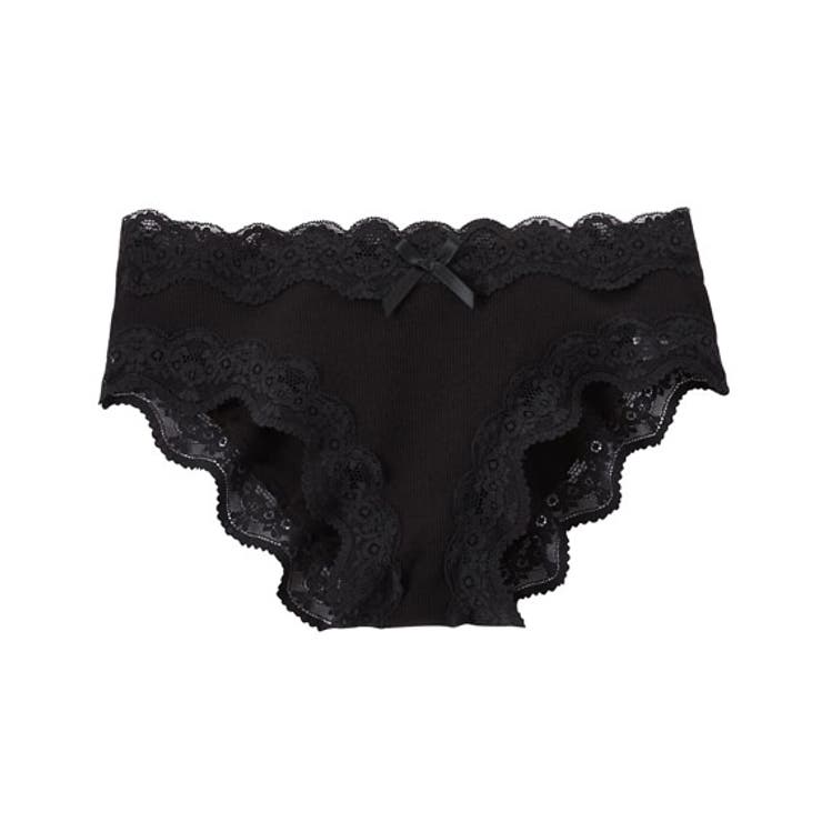 ブラック | (LL)綿混リブコーディネートショーツ | nissen