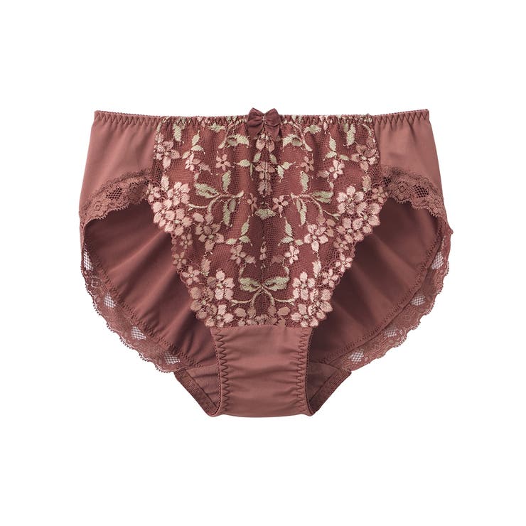 オレンジブラウン(わすれな草柄) | やや深ばき丈編レースコーディネートショーツ（わすれな草柄）（トリンプ）（n，FU… | nissen