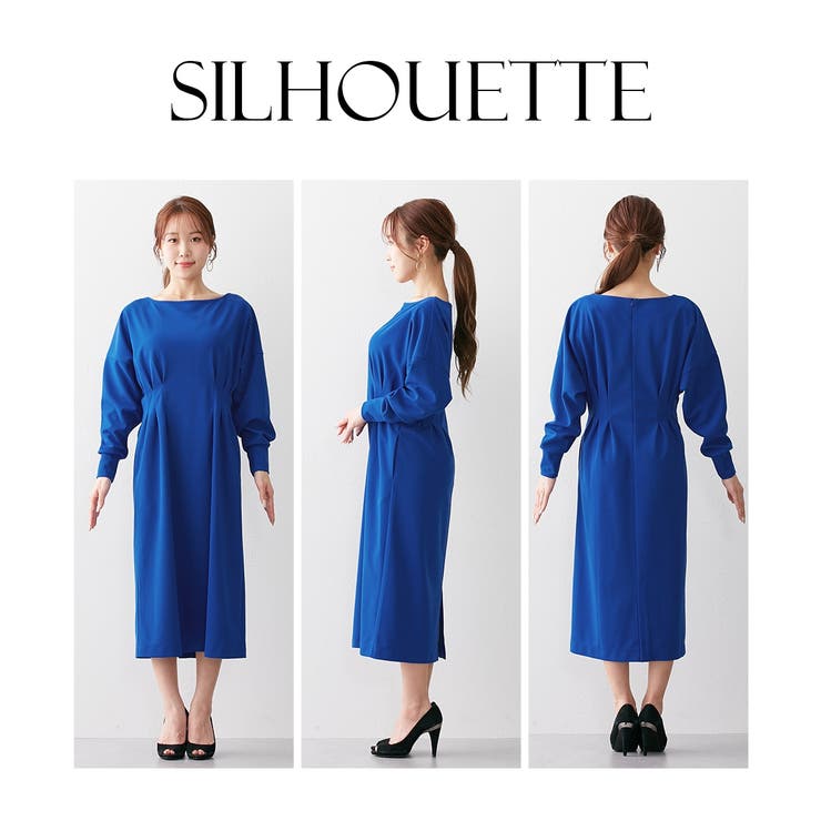 【大きい胸専用】ウエストタック長袖ドルマンワンピース(ポケット付) | nissen | 詳細画像11