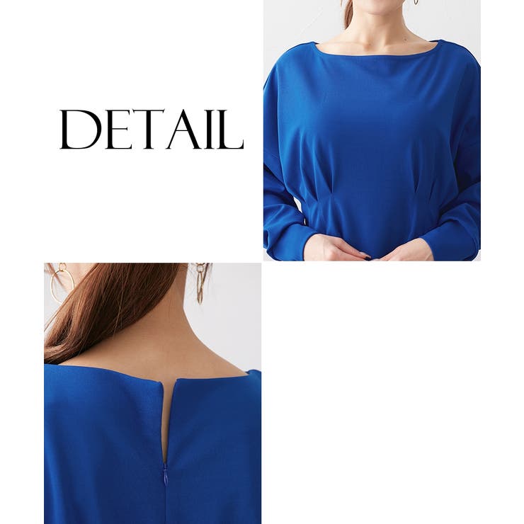 【大きい胸専用】ウエストタック長袖ドルマンワンピース(ポケット付) | nissen | 詳細画像18