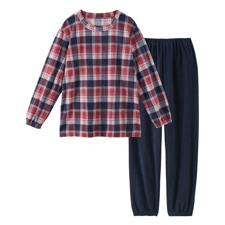 ピンク系チェック | パジャマ ルームウェア 大きいサイズ | nissen