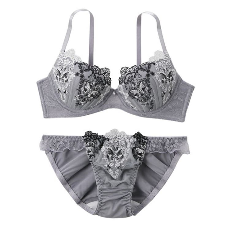 グレー | ラメ入りクラウンブラジャーショーツセット | nissen