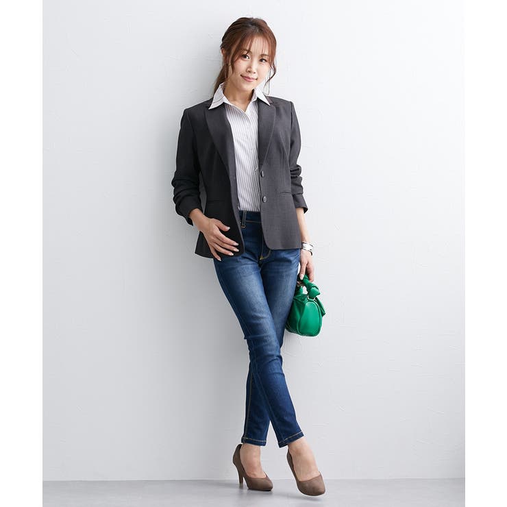 【大きい胸専用】洗えるタテヨコストレッチテーラードジャケット | nissen | 詳細画像10 