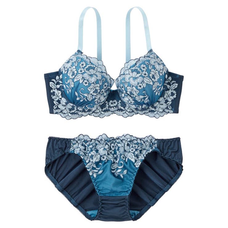 脇高エレガントブーケブラジャーショーツセット[品番：NISW0001876