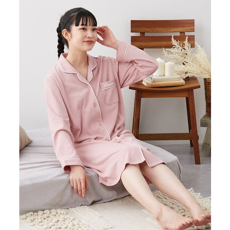 綿１００％やわらかスムースルームシャツワンピース | nissen | 詳細画像9 