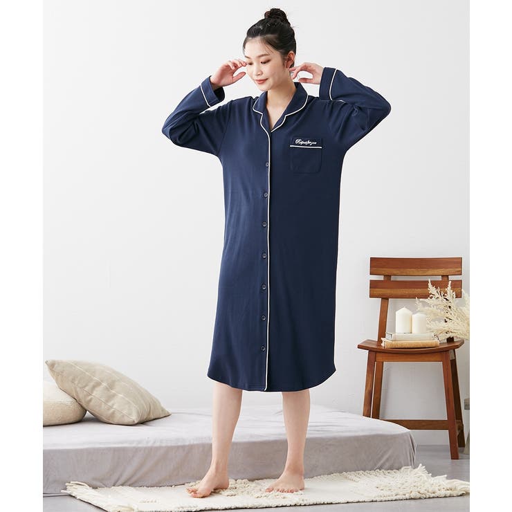 綿１００％やわらかスムースルームシャツワンピース | nissen | 詳細画像10 