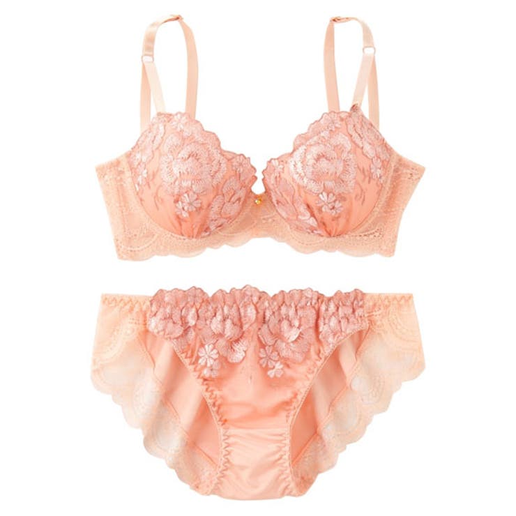 A70/M-F80/L)脇高パステルシアーフラワーブラジャーショーツセット