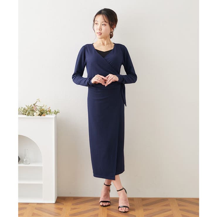 【美品】カシュクールラップワンピース カシュクール ラップワンピース ニッセン[品番：NISW0002124