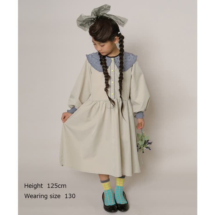 ビッグカラー乙女ワンピース 100 140 品番 Sttk Unica ユニカ のキッズファッション通販 Shoplist ショップリスト