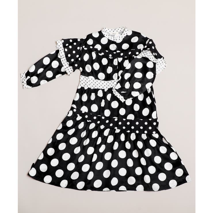 アシメティアードワンピース ドットミックス 110 140 品番 Sttk Unica ユニカ のキッズファッション通販 Shoplist ショップリスト