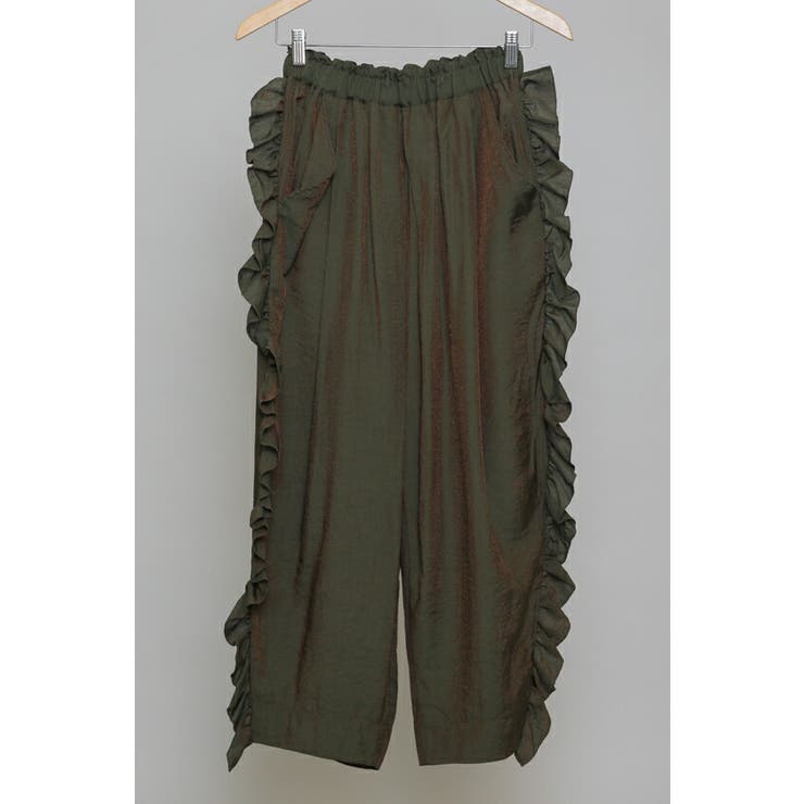 unica コーデュロイアシメフリルパンツ　カーキ　　　LADIES unica/ユニカ コーデュロイアシメフリルパンツ (カーキ) - 大人