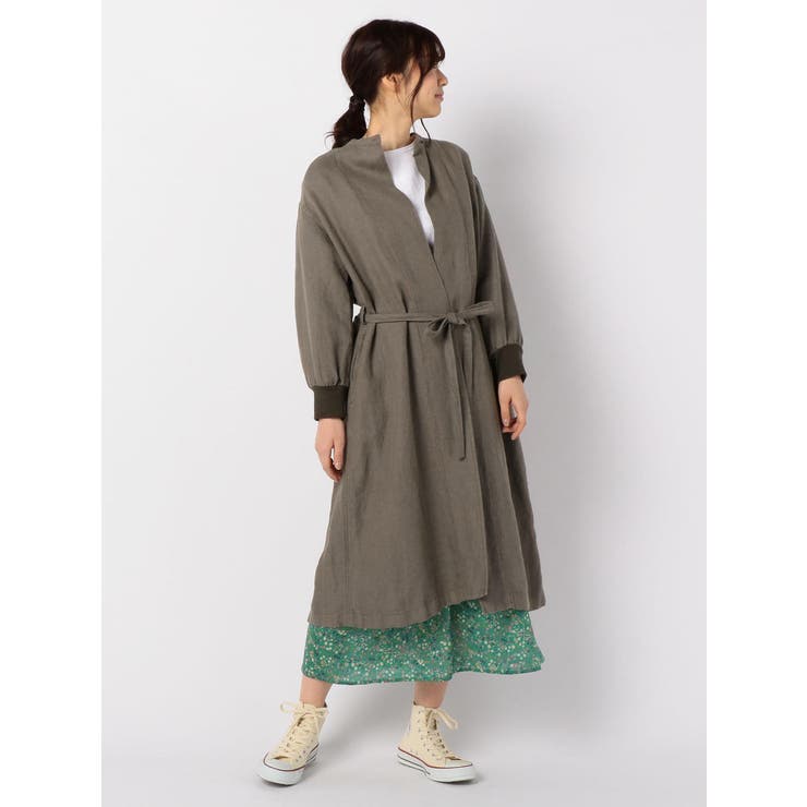 オリーブ | fredy repit リネンバンドカラーコート | NOLLEY’S