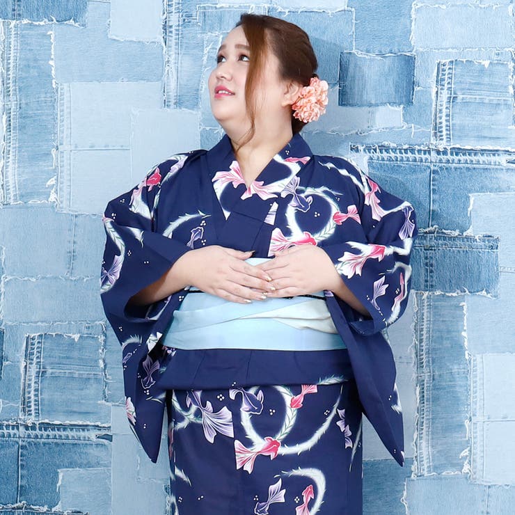 浴衣 大きいサイズ レディース[品番：NNCW0002860]｜Ainokajitsu